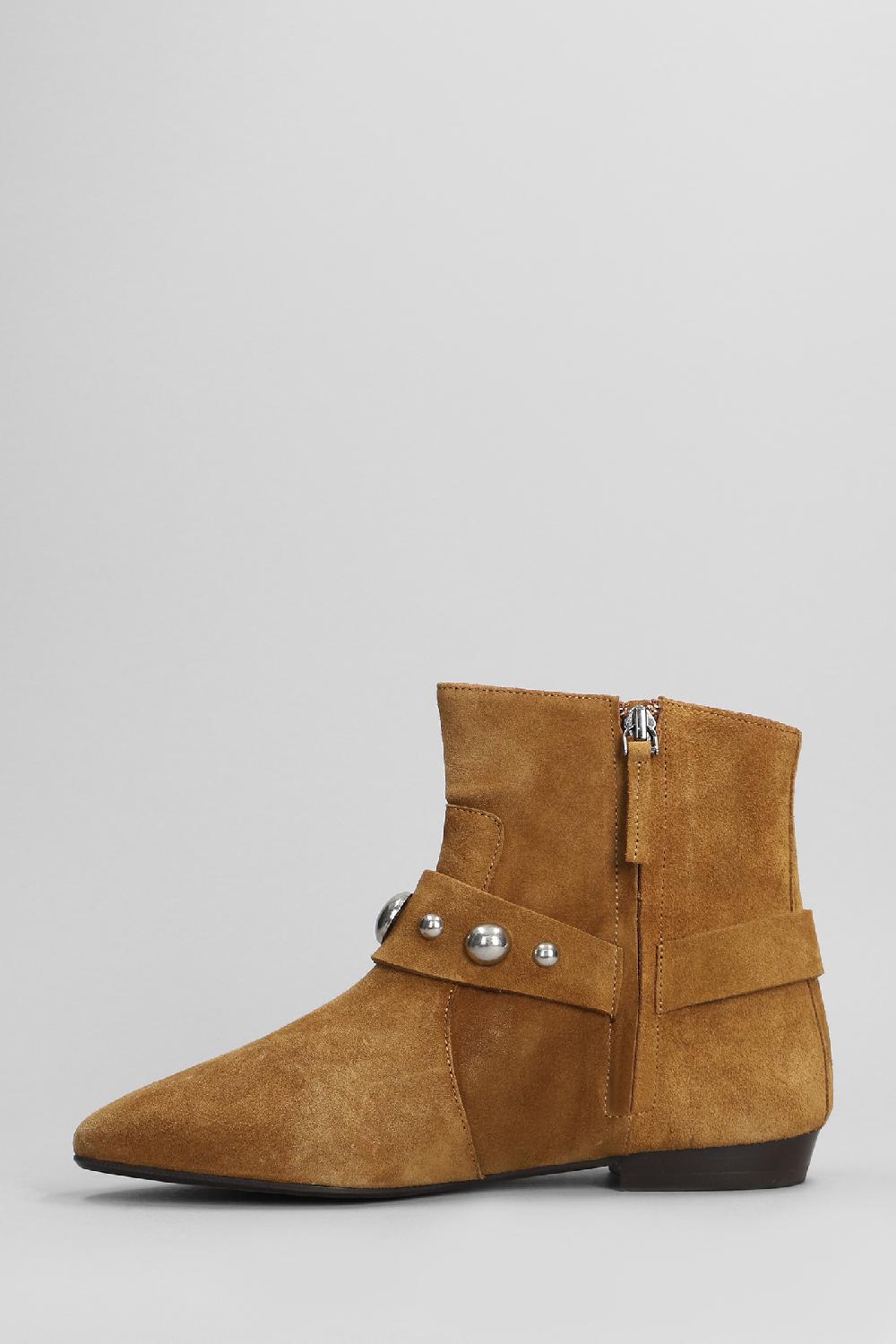 Deliberti Isabel Marant Tronchetti Tacco Basso Siago In Camoscio Cuoio Naturale Cod. 402777 - Deliberti The Luxury Shopping