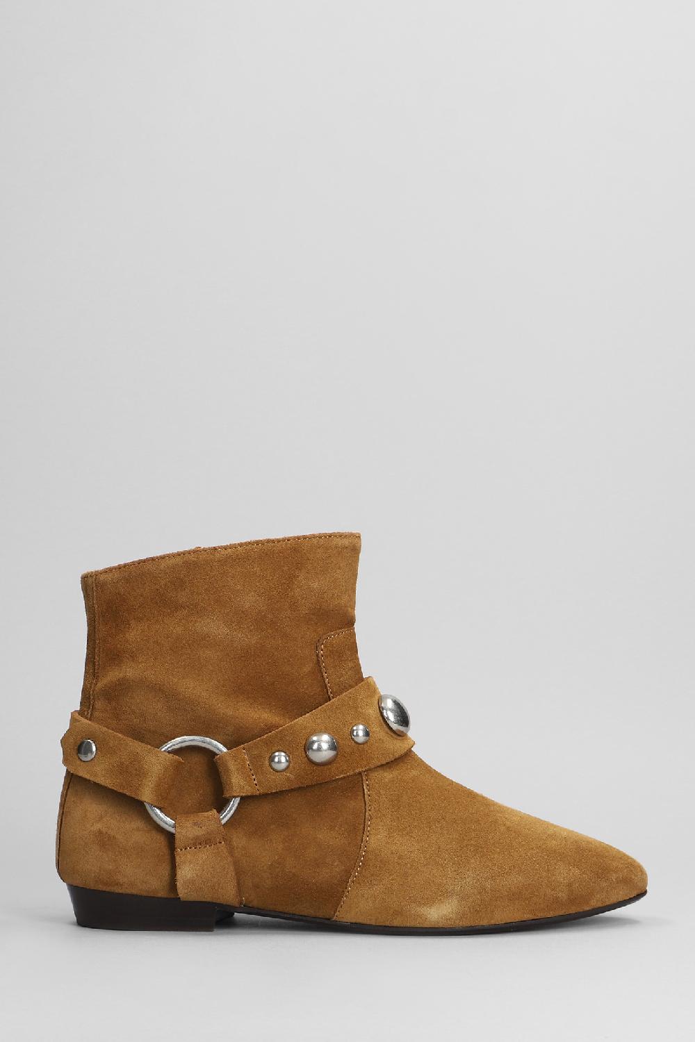 Deliberti Isabel Marant Tronchetti tacco basso siago in camoscio cuoio naturale cod. 402777 - Deliberti The Luxury Shopping