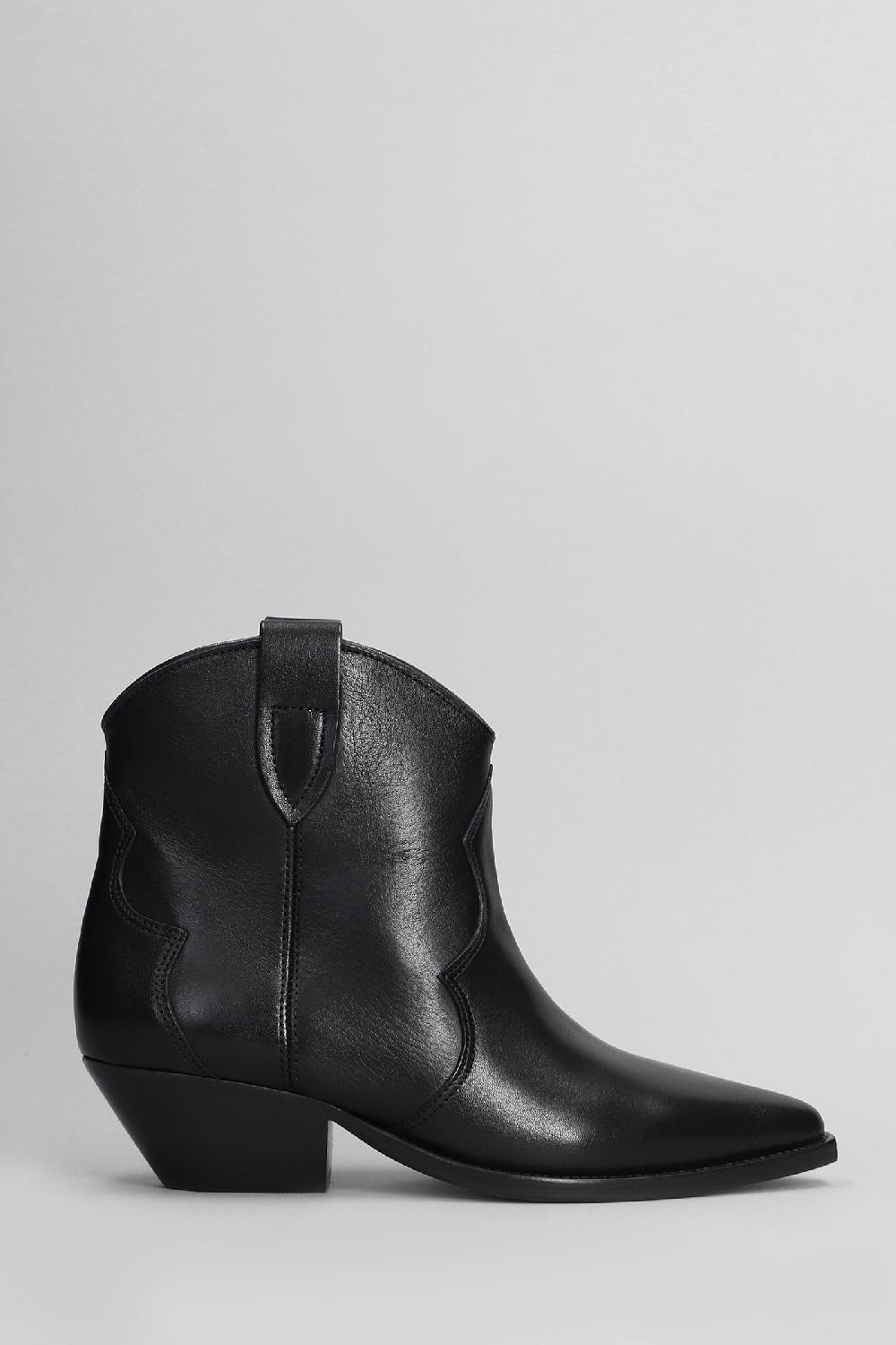 Deliberti Isabel Marant Tronchetti texani dewina in pelle nera cod. 405922 - Deliberti The Luxury Shopping