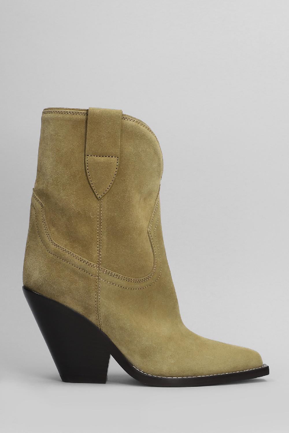 Deliberti Isabel Marant Tronchetti texani leyane in camoscio taupe cod. 405923 - Deliberti The Luxury Shopping