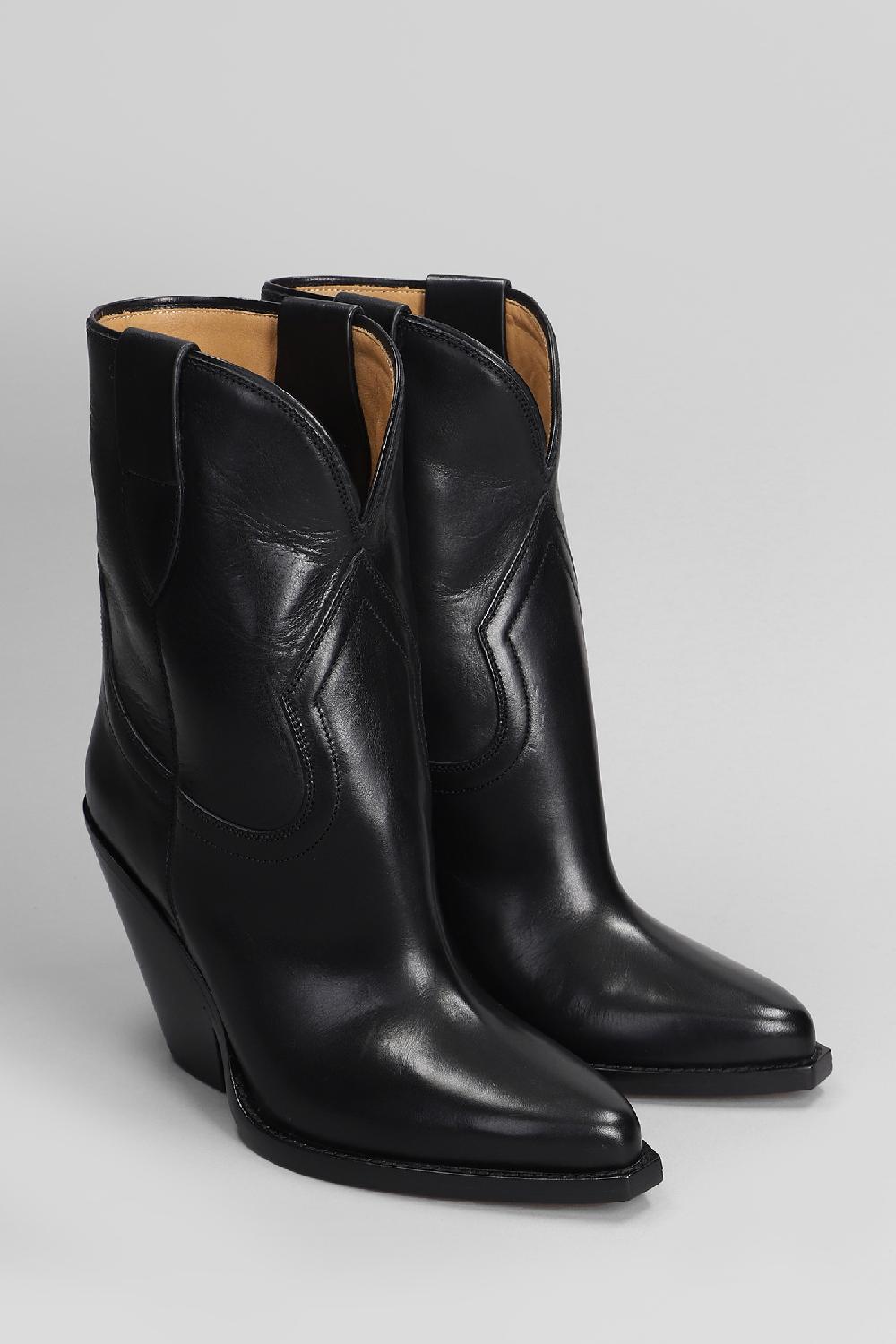 Deliberti Isabel Marant Tronchetti Texani Leyane In Pelle Nera Cod. 405929 - Deliberti The Luxury Shopping