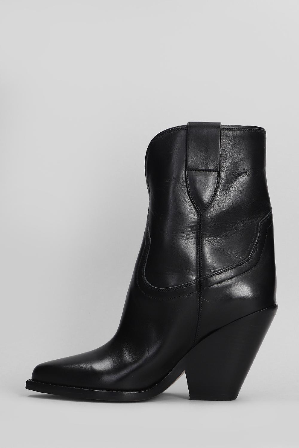 Deliberti Isabel Marant Tronchetti Texani Leyane In Pelle Nera Cod. 405929 - Deliberti The Luxury Shopping