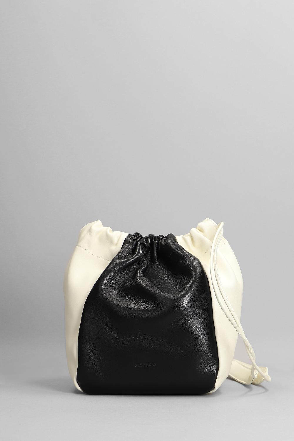 Deliberti Jil Sander Borsa a spalla dumpling bicolor in pelle nera cod. 353975 - Deliberti The Luxury Shopping