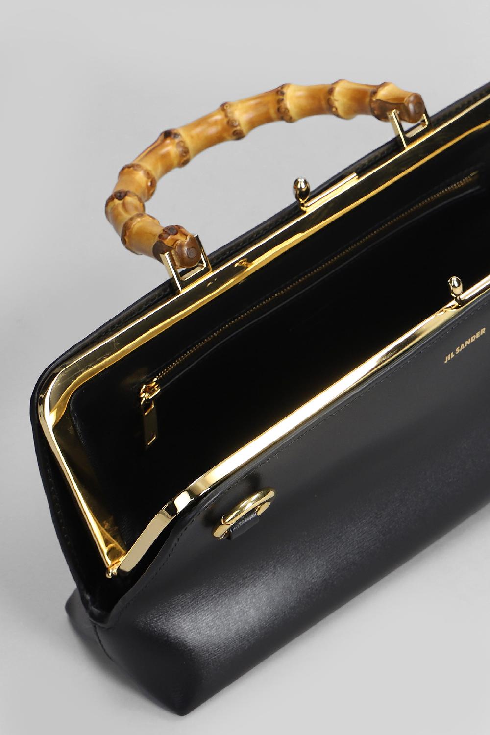 Deliberti Jil Sander Borsa A Spalla Gojii Bambo In Pelle Nera Cod. 404769 - Deliberti The Luxury Shopping