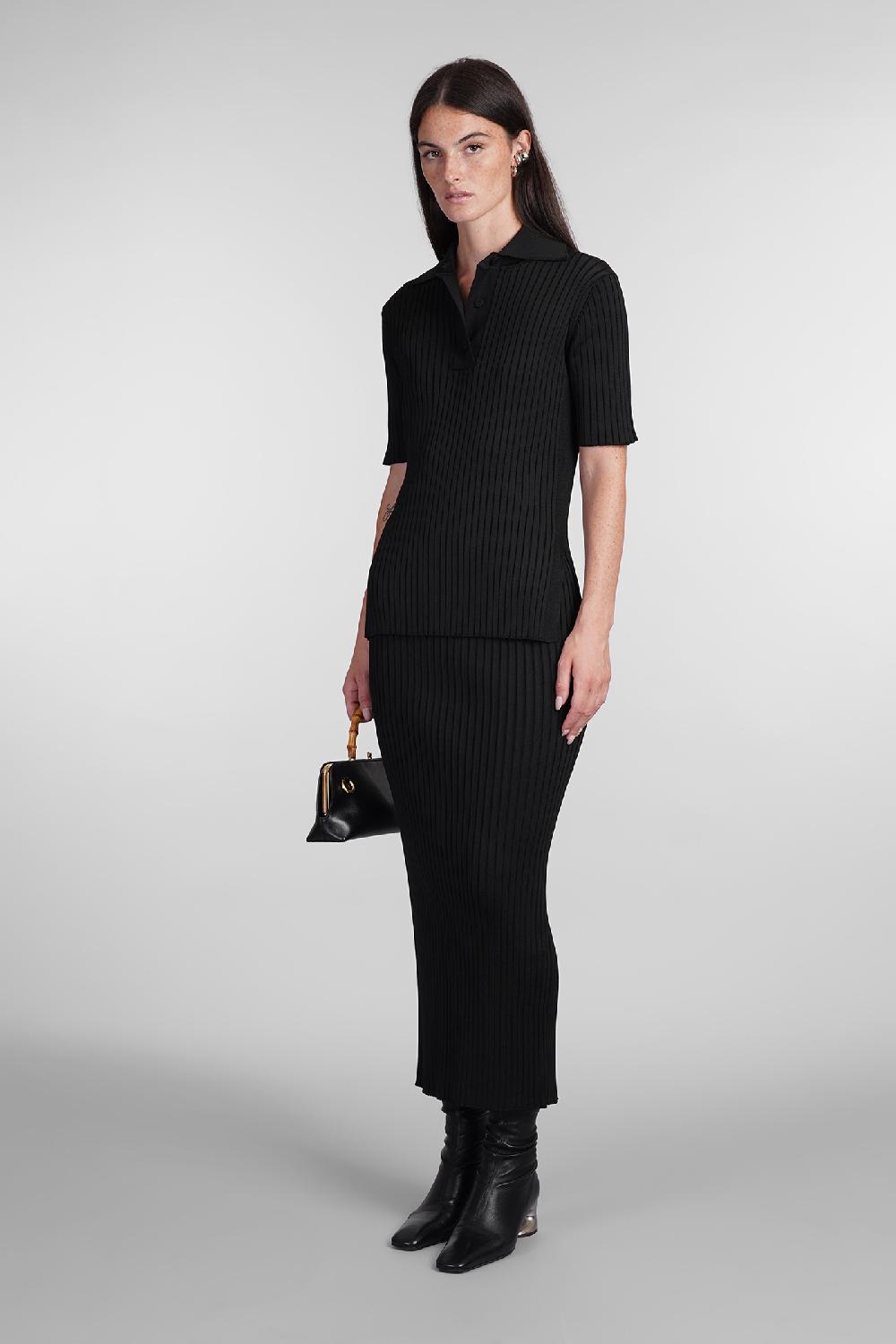 Deliberti Jil Sander Polo In Viscosa Nera Cod. 404780 - Deliberti The Luxury Shopping