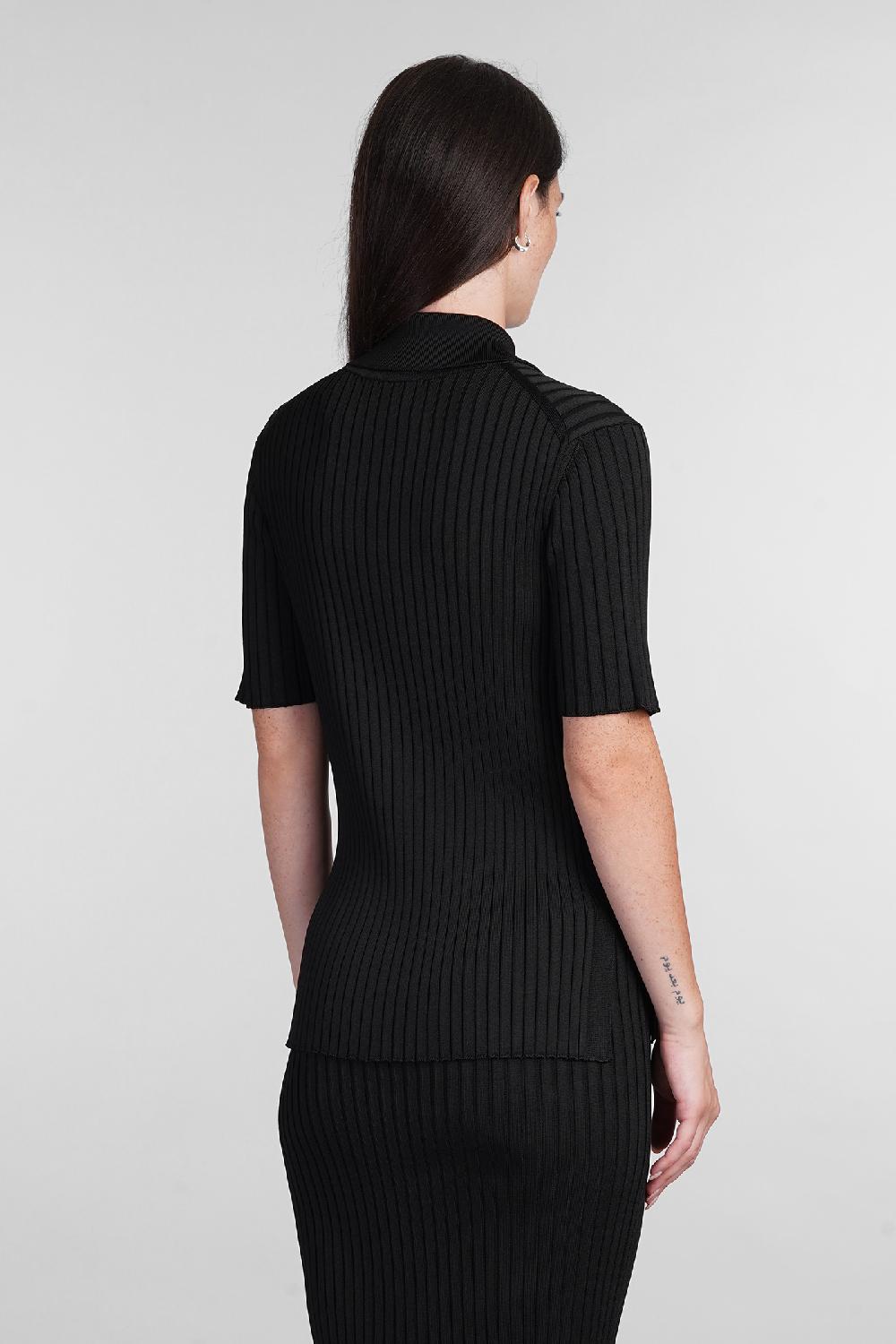 Deliberti Jil Sander Polo In Viscosa Nera Cod. 404780 - Deliberti The Luxury Shopping