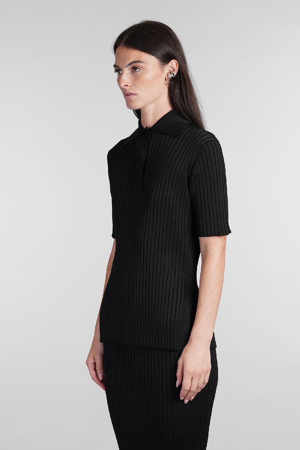Deliberti Jil Sander Polo In Viscosa Nera Cod. 404780 - Deliberti The Luxury Shopping