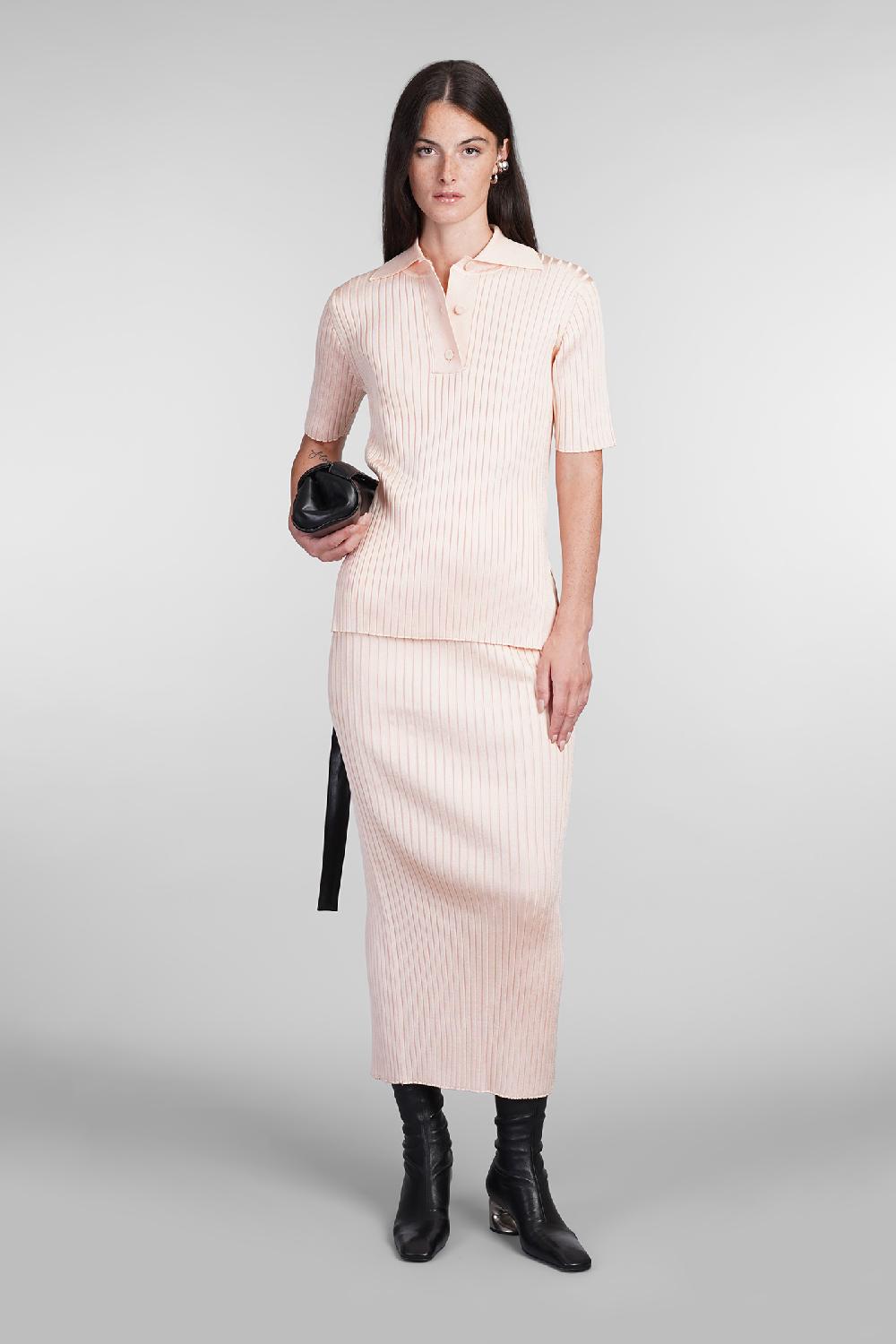 Deliberti Jil Sander Polo In Viscosa Rosa Cod. 404781 - Deliberti The Luxury Shopping