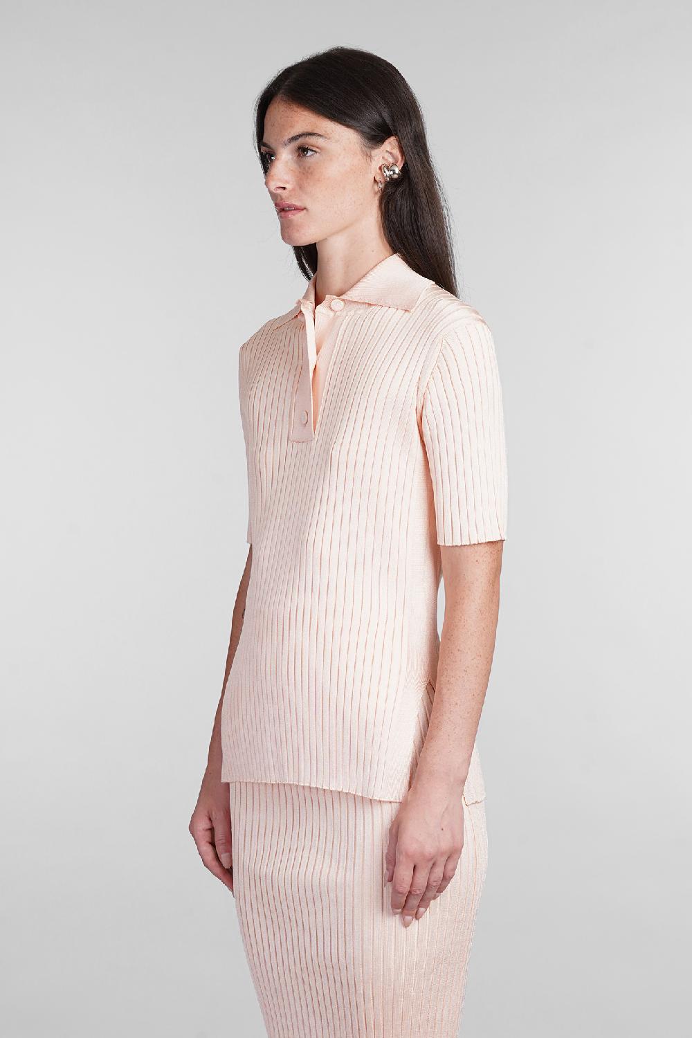 Deliberti Jil Sander Polo In Viscosa Rosa Cod. 404781 - Deliberti The Luxury Shopping