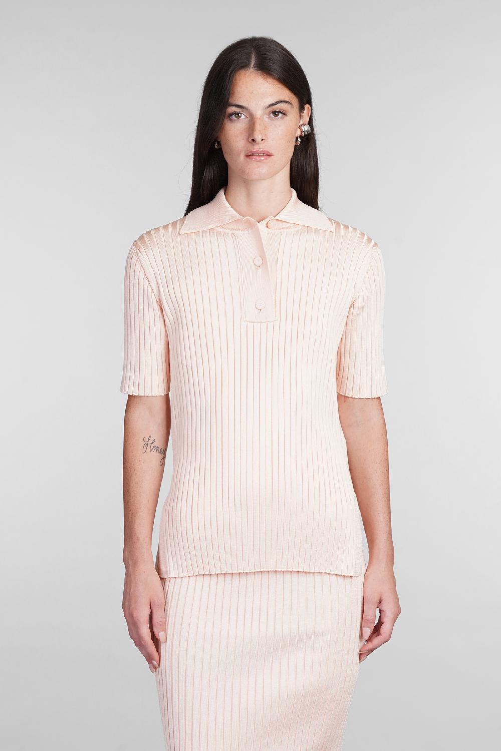 Deliberti Jil Sander Polo in viscosa rosa cod. 404781 - Deliberti The Luxury Shopping