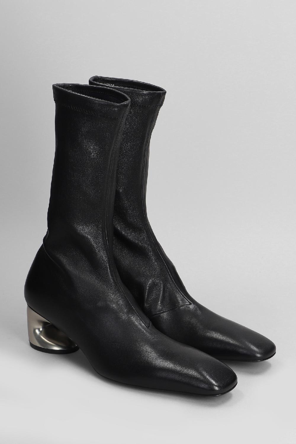 Deliberti Jil Sander Tronchetti Tacco Basso In Pelle Nera Cod. 404775 - Deliberti The Luxury Shopping