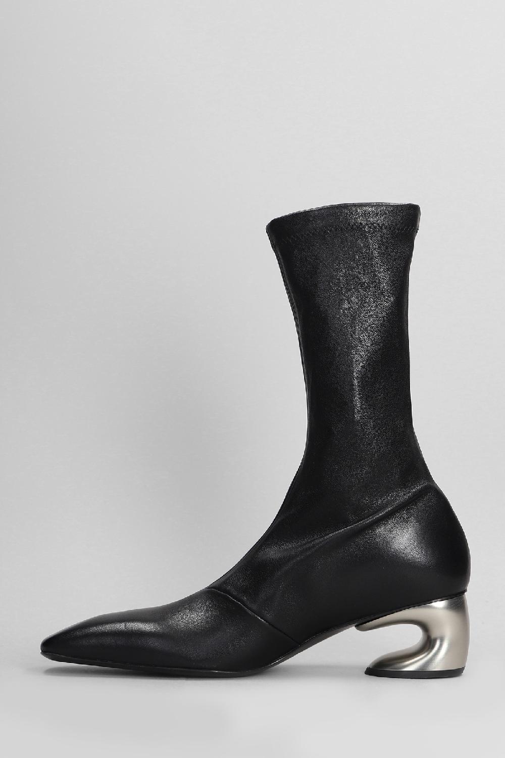 Deliberti Jil Sander Tronchetti Tacco Basso In Pelle Nera Cod. 404775 - Deliberti The Luxury Shopping