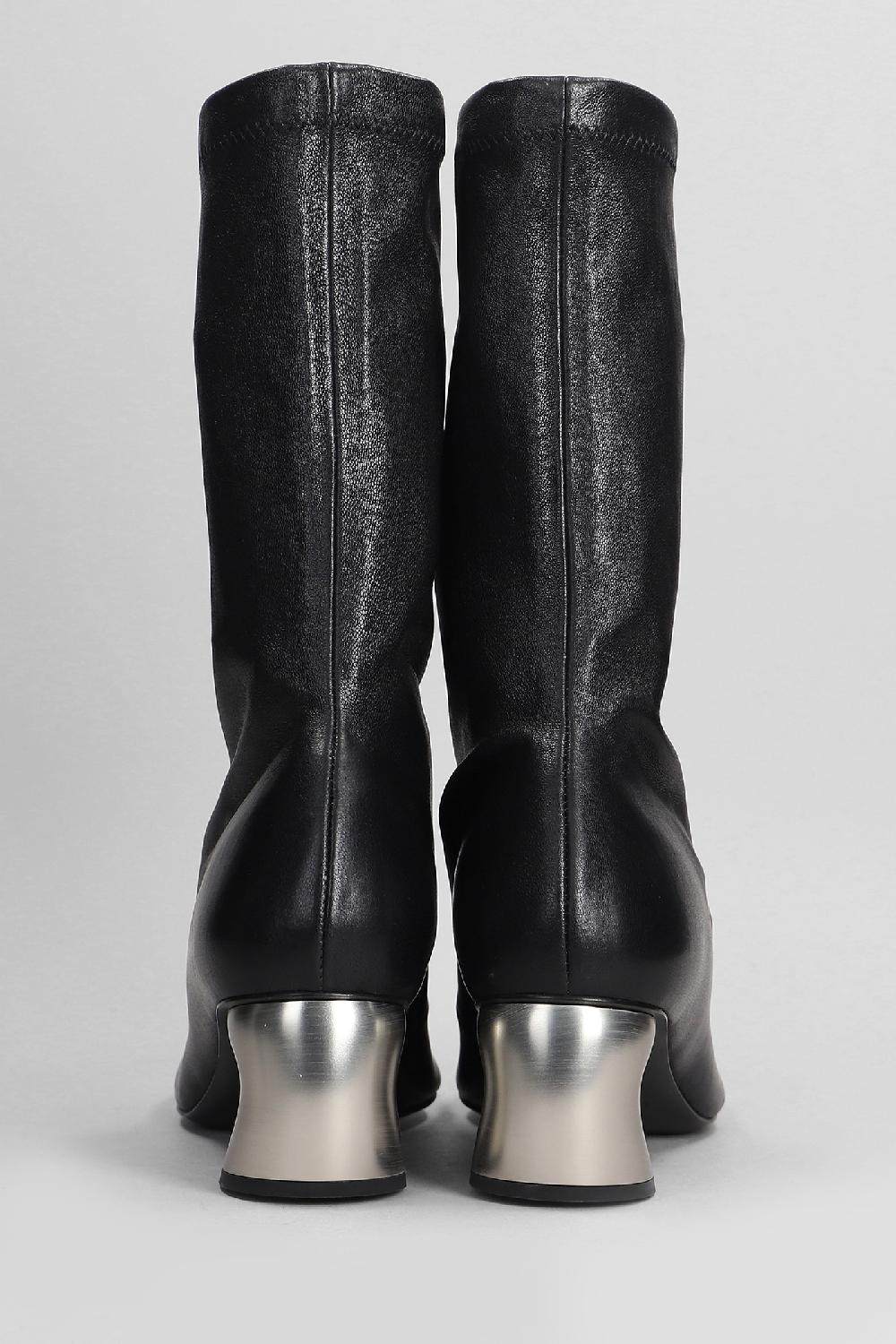 Deliberti Jil Sander Tronchetti Tacco Basso In Pelle Nera Cod. 404775 - Deliberti The Luxury Shopping