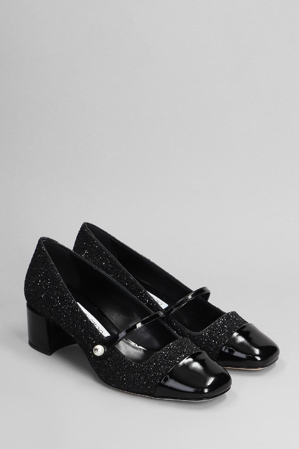 Deliberti Jimmy Choo Decollete Elisa 45 In Glitter Nero Cod. 401984 - Deliberti The Luxury Shopping