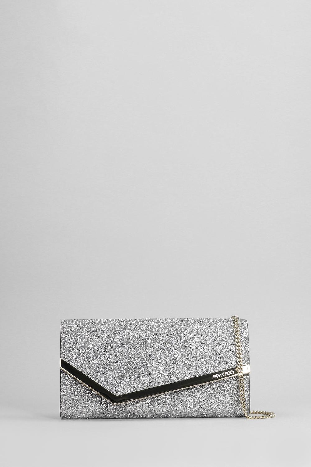 Deliberti Jimmy Choo Pochette emmie in glitter argento cod. 401990 - Deliberti The Luxury Shopping