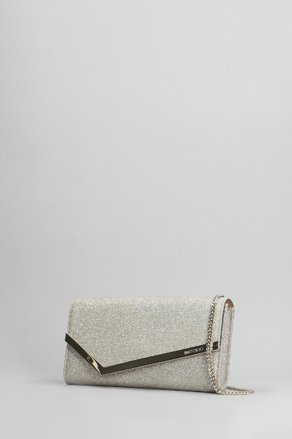 Deliberti Jimmy Choo Pochette Emmie In Glitter Platino Cod. 401998 - Deliberti The Luxury Shopping