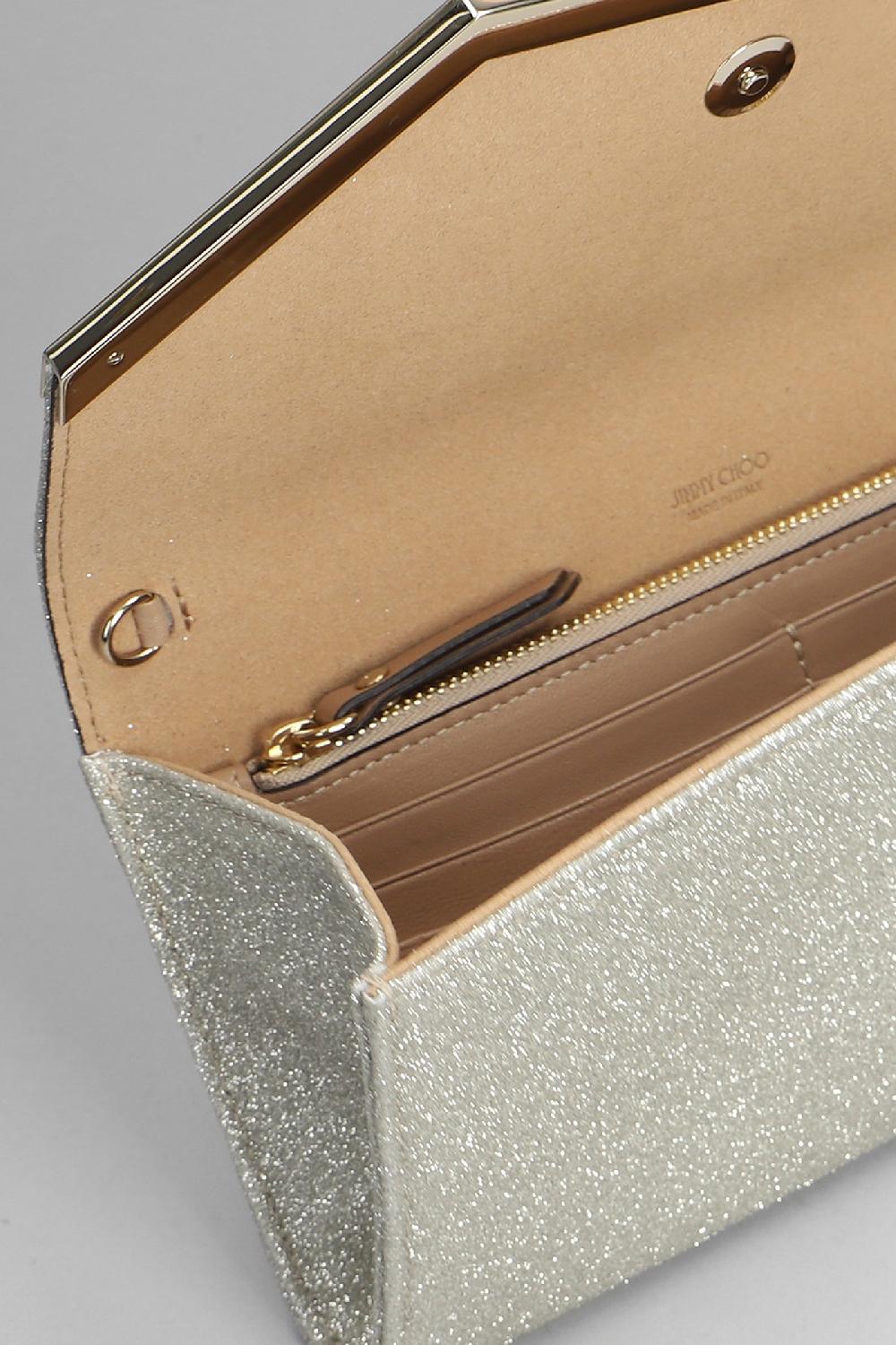 Deliberti Jimmy Choo Pochette Emmie In Glitter Platino Cod. 401998 - Deliberti The Luxury Shopping