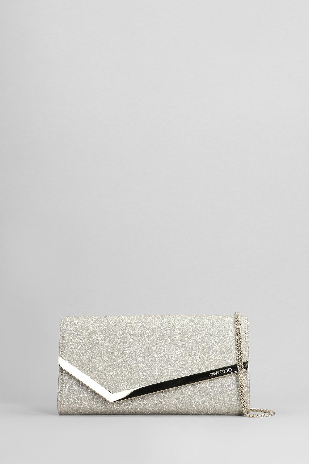 Deliberti Jimmy Choo Pochette emmie in glitter platino cod. 401998 - Deliberti The Luxury Shopping