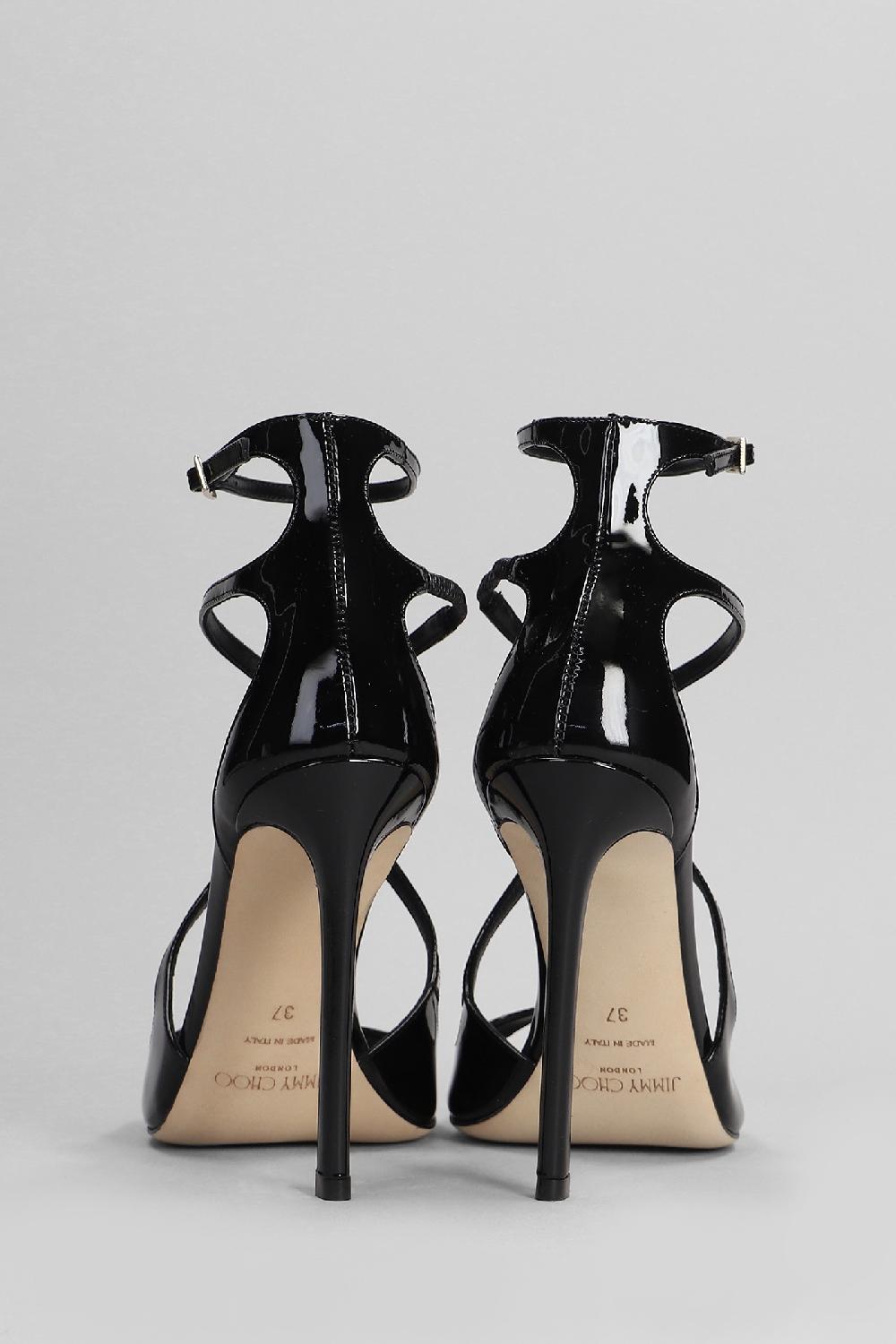 Deliberti Jimmy Choo Sandali Azia 110 In Vernice Nera Cod. 401997 - Deliberti The Luxury Shopping