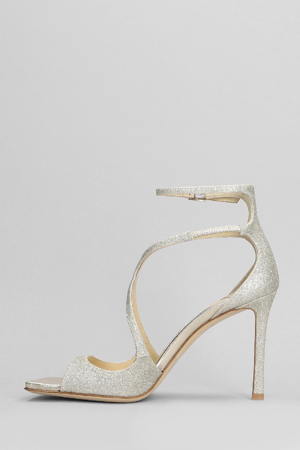Deliberti Jimmy Choo Sandali Azia 95 In Glitter Platino Cod. 401977 - Deliberti The Luxury Shopping