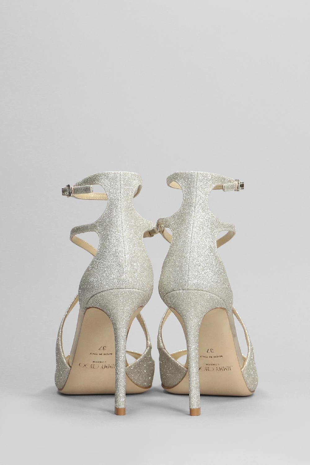 Deliberti Jimmy Choo Sandali Azia 95 In Glitter Platino Cod. 401977 - Deliberti The Luxury Shopping