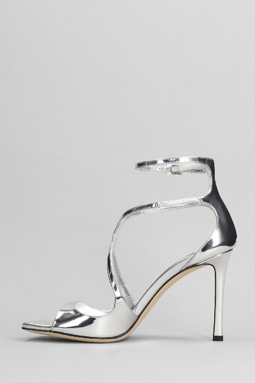 Deliberti Jimmy Choo Sandali Azia 95 In Vernice Argento Cod. 401982 - Deliberti The Luxury Shopping