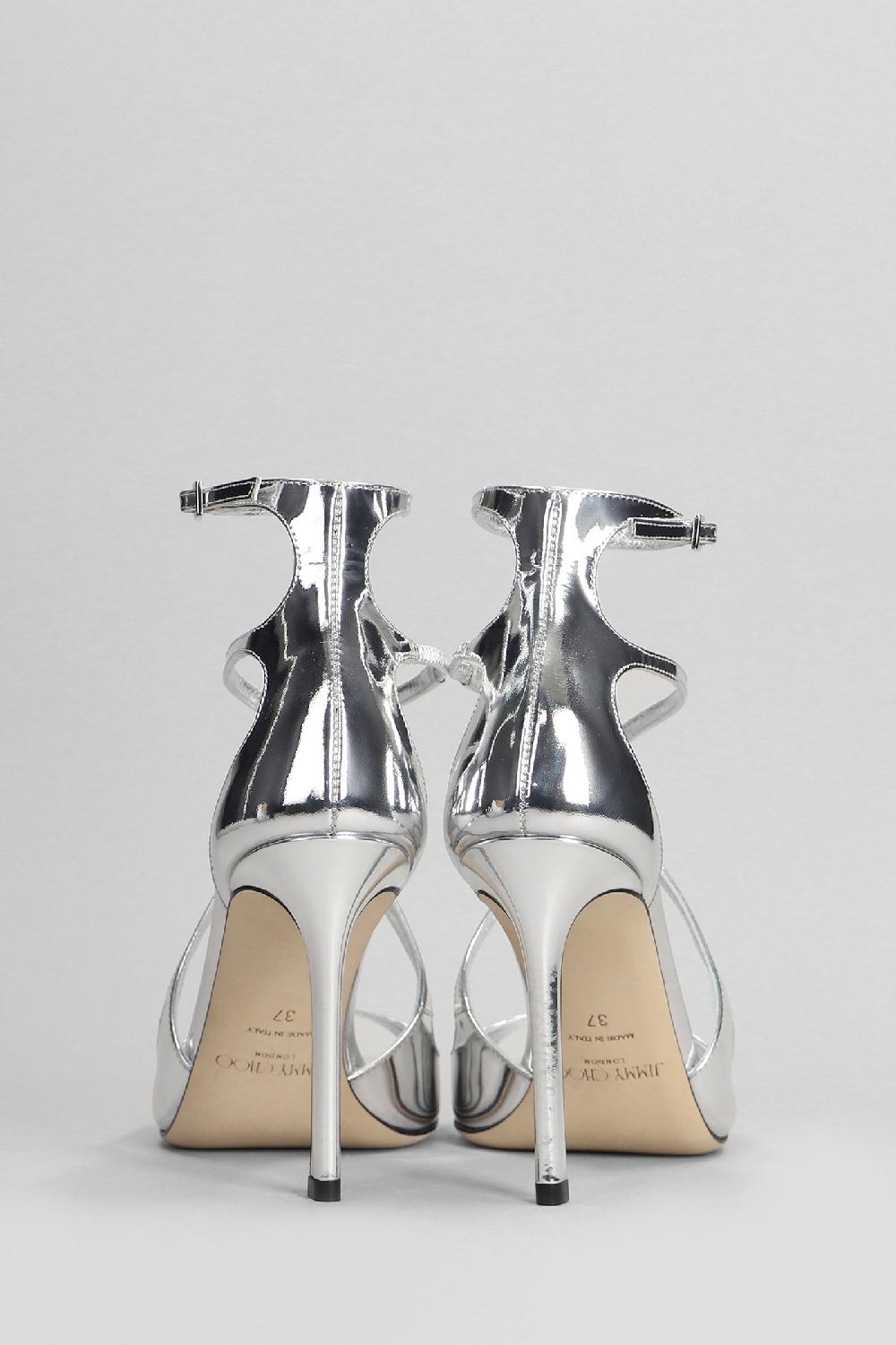 Deliberti Jimmy Choo Sandali Azia 95 In Vernice Argento Cod. 401982 - Deliberti The Luxury Shopping