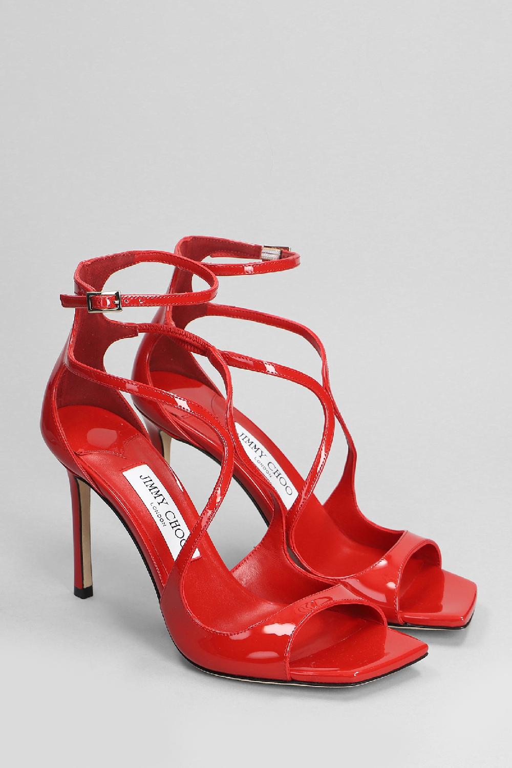 Deliberti Jimmy Choo Sandali Azia 95 In Vernice Rossa Cod. 403675 - Deliberti The Luxury Shopping