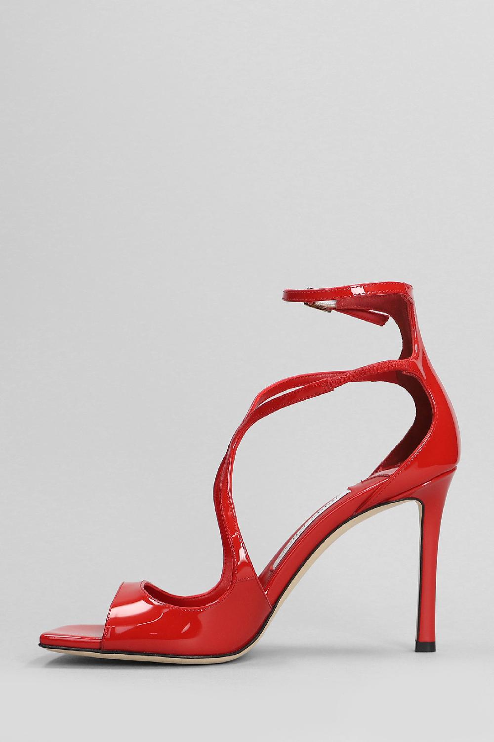 Deliberti Jimmy Choo Sandali Azia 95 In Vernice Rossa Cod. 403675 - Deliberti The Luxury Shopping