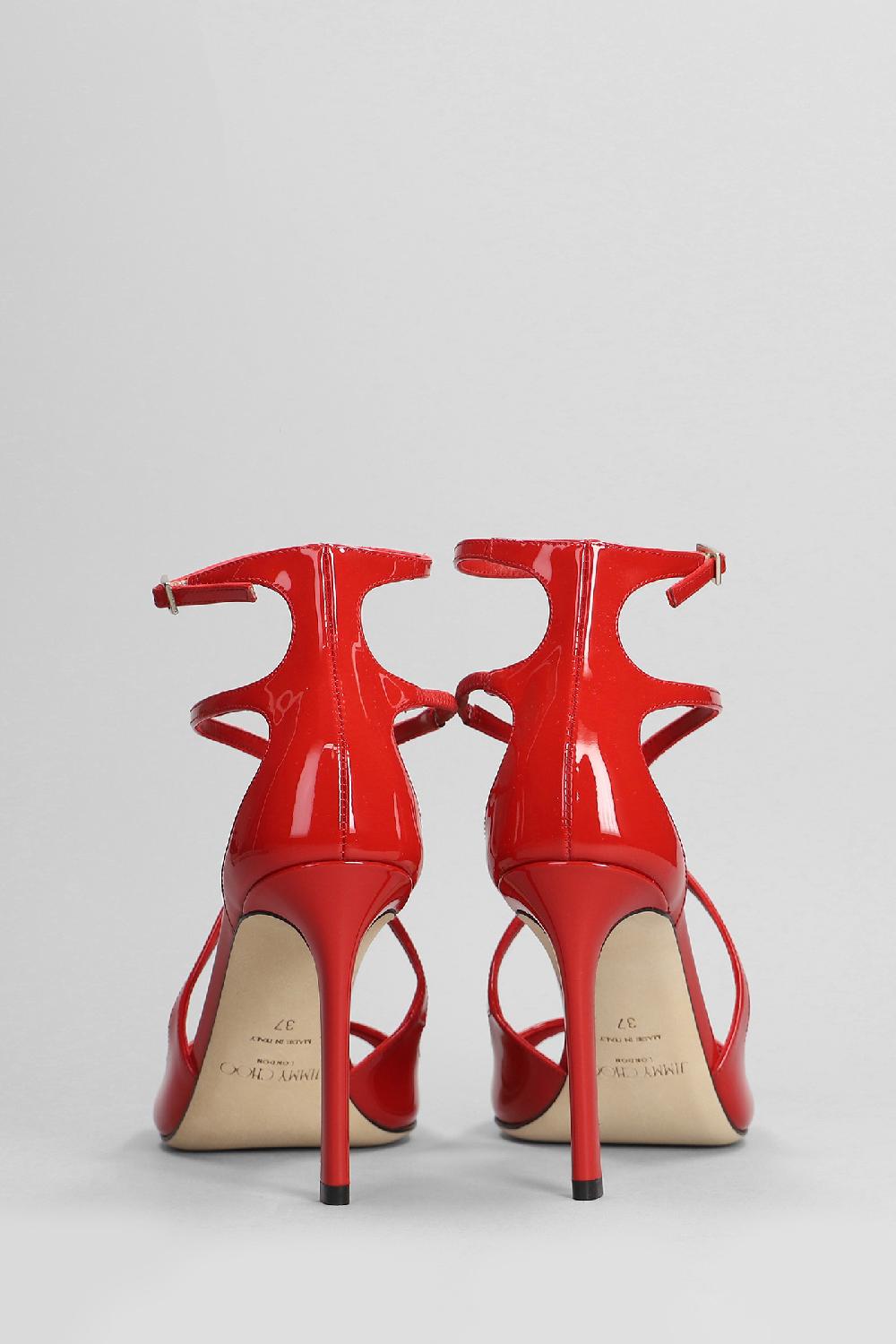 Deliberti Jimmy Choo Sandali Azia 95 In Vernice Rossa Cod. 403675 - Deliberti The Luxury Shopping