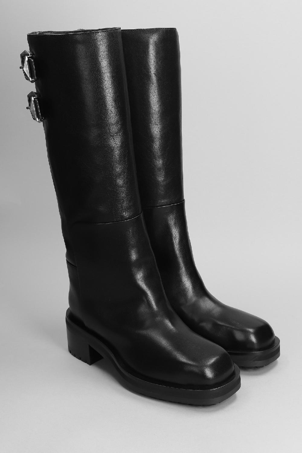 Deliberti Jimmy Choo Stivali Tacco Alto Brooklyn Kb 50 In Pelle Nera Cod. 403676 - Deliberti The Luxury Shopping