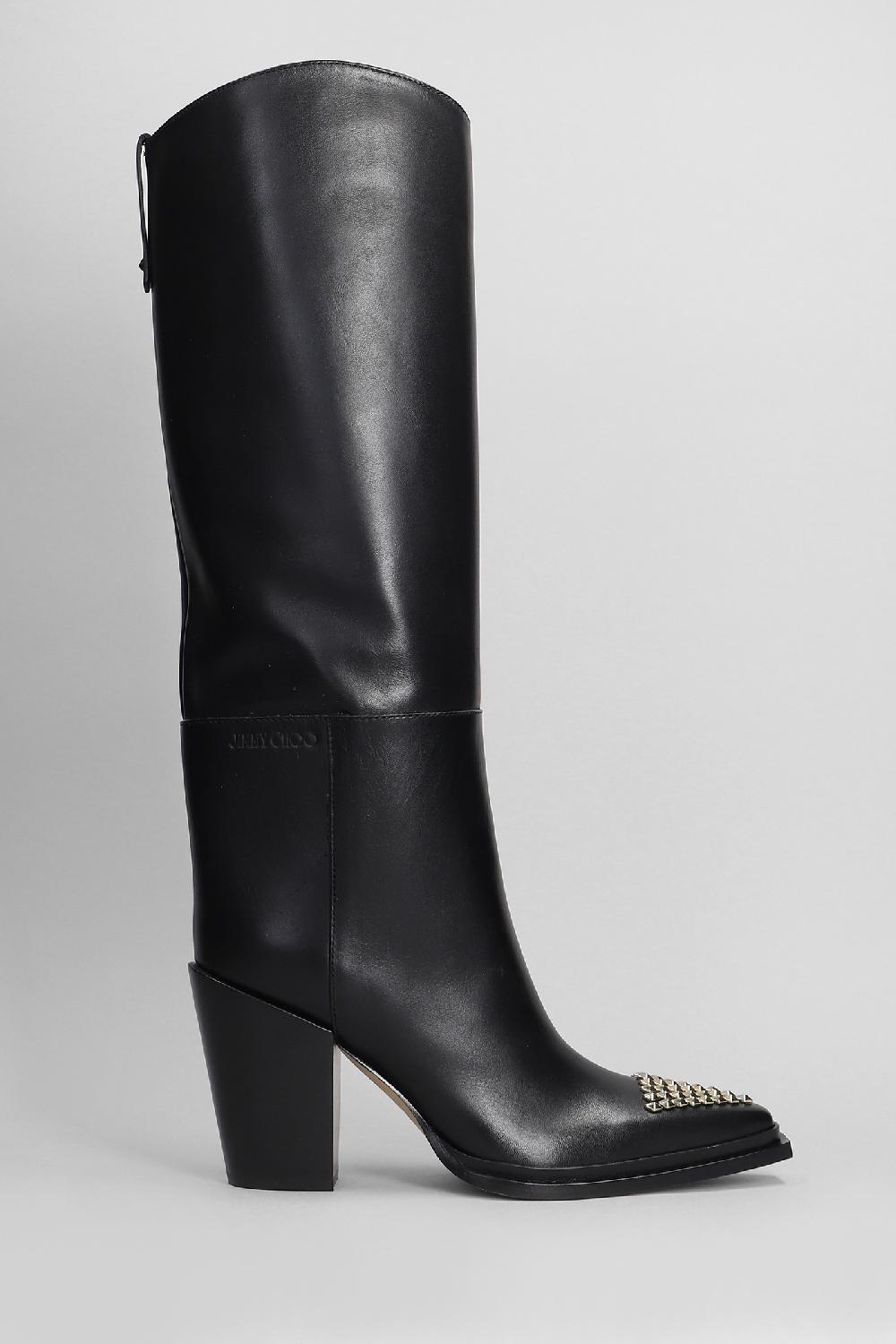 Deliberti Jimmy Choo Stivali tacco alto cece 80 in pelle nera cod. 401980 - Deliberti The Luxury Shopping