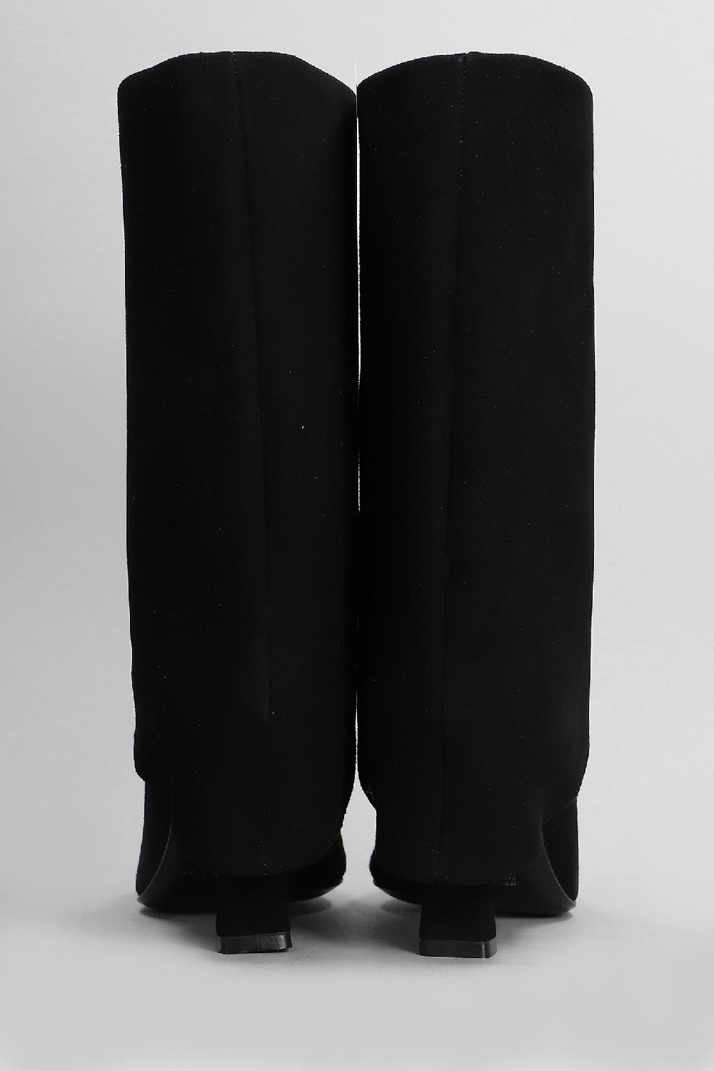 Deliberti Julie Dee Stivali Tacco Alto In Camoscio Nero Cod. 406883 - Deliberti The Luxury Shopping
