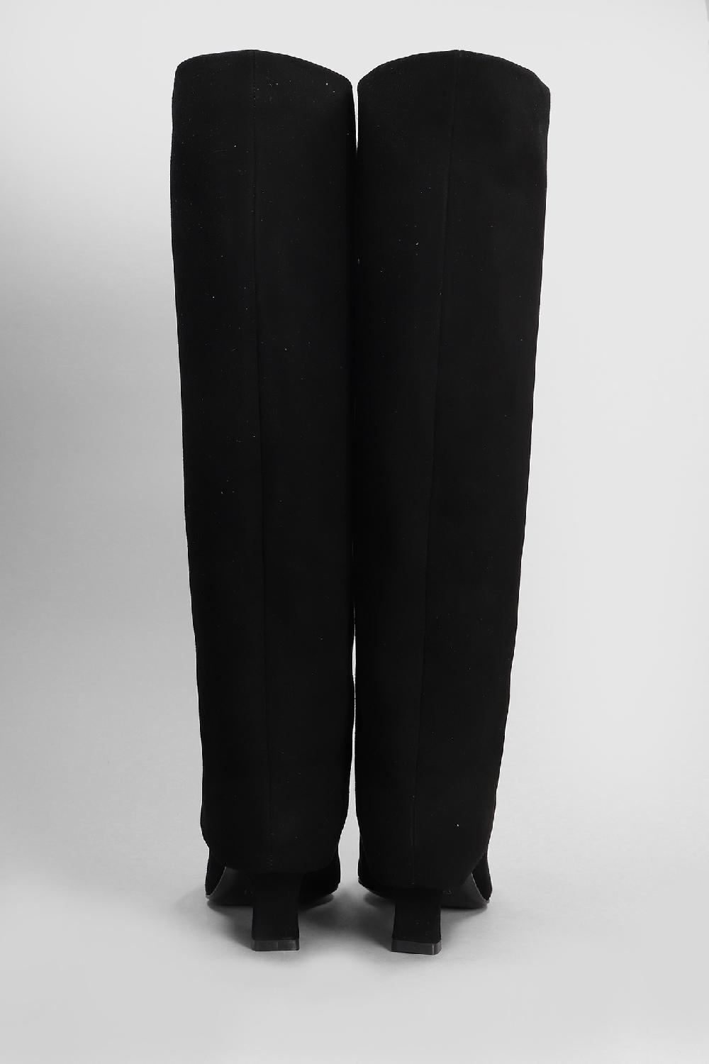 Deliberti Julie Dee Stivali Tacco Alto In Camoscio Nero Cod. 406885 - Deliberti The Luxury Shopping