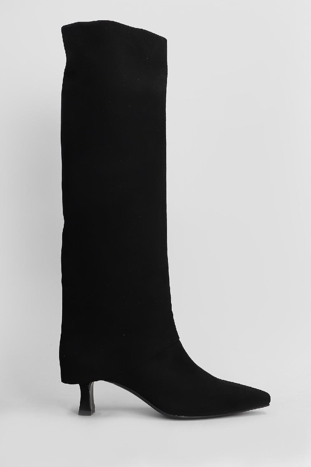 Deliberti Julie Dee Stivali tacco alto in camoscio nero cod. 406885 - Deliberti The Luxury Shopping
