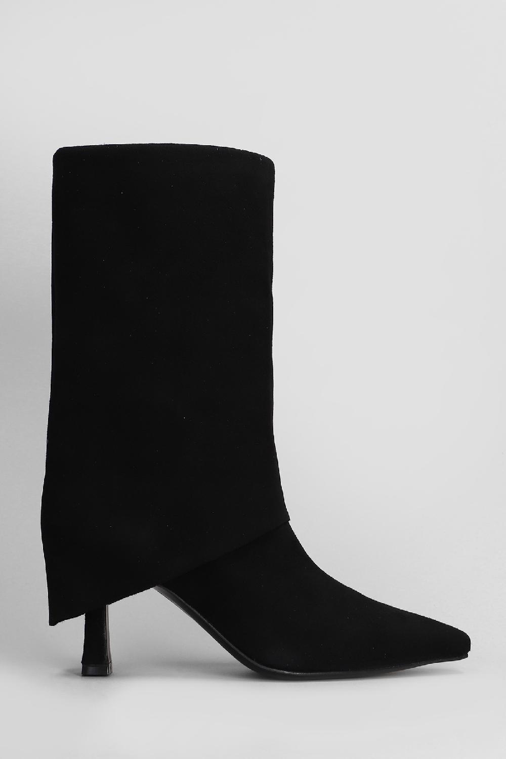 Deliberti Julie Dee Stivali tacco alto in camoscio nero cod. 406883 - Deliberti The Luxury Shopping