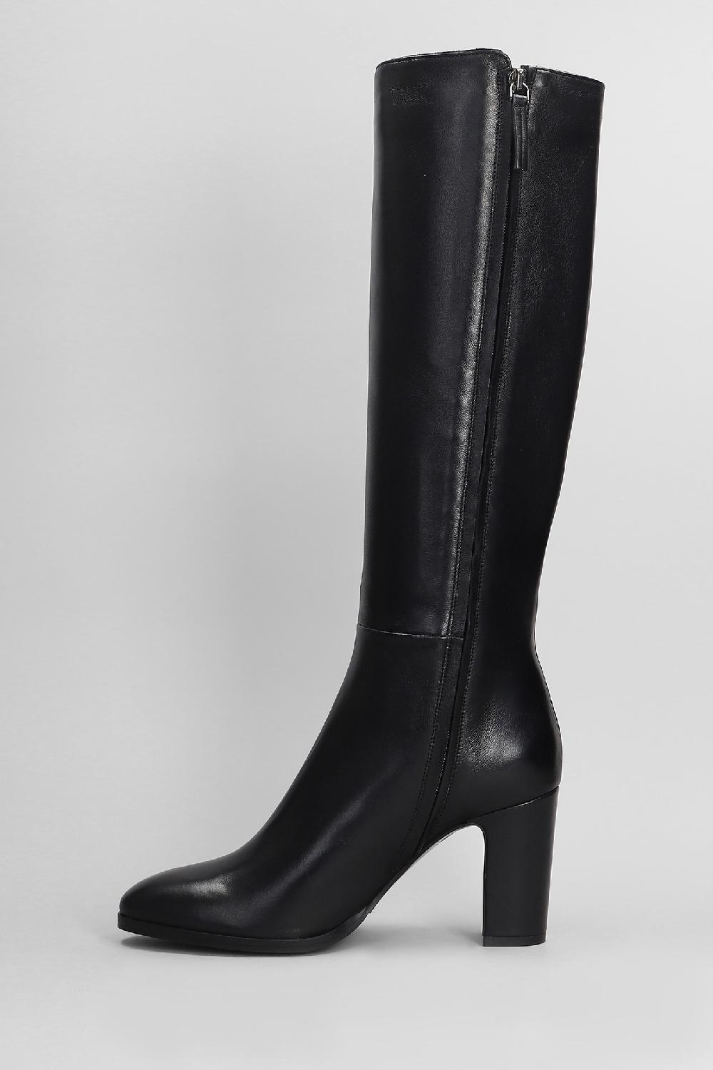 Deliberti Julie Dee Stivali Tacco Alto In Pelle Nera Cod. 406781 - Deliberti The Luxury Shopping