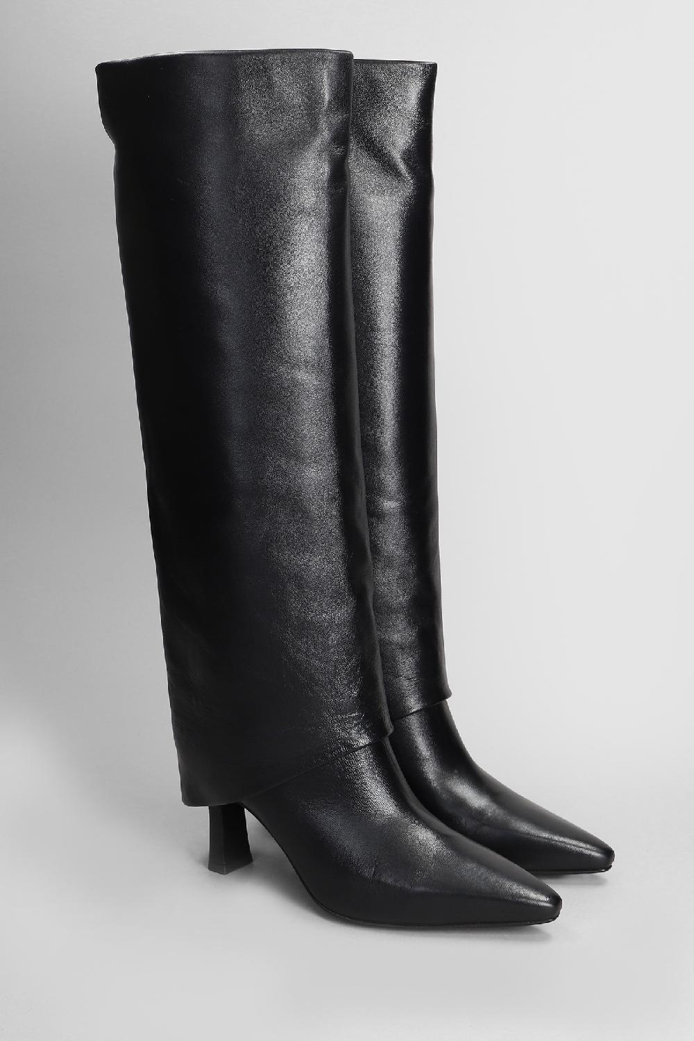 Deliberti Julie Dee Stivali Tacco Alto In Pelle Nera Cod. 406882 - Deliberti The Luxury Shopping