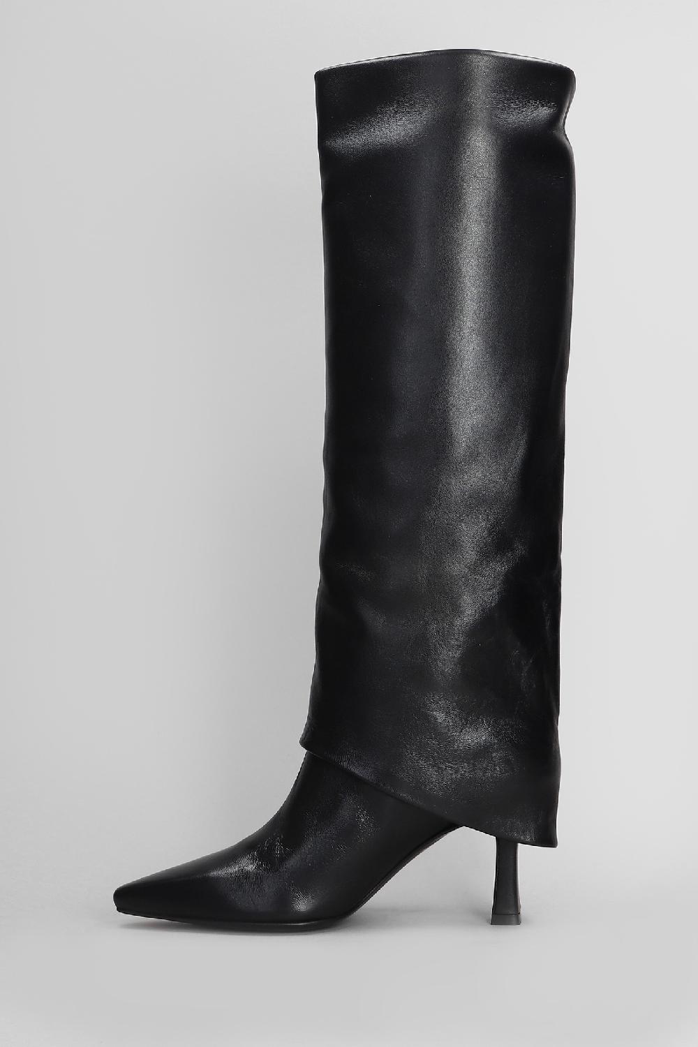 Deliberti Julie Dee Stivali Tacco Alto In Pelle Nera Cod. 406882 - Deliberti The Luxury Shopping