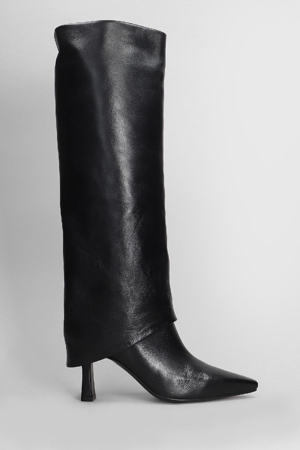 Deliberti Julie Dee Stivali tacco alto in pelle nera cod. 406882 - Deliberti The Luxury Shopping