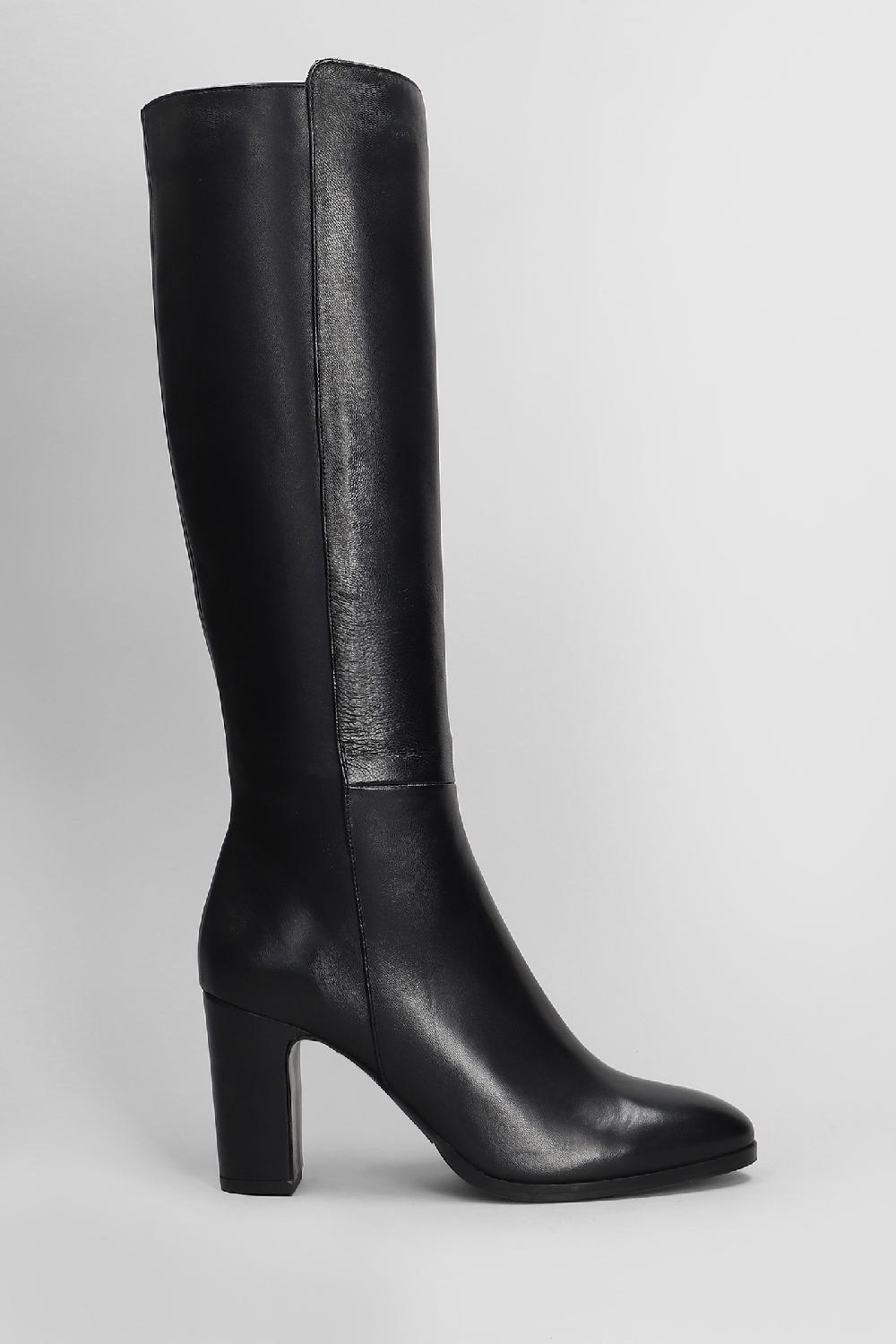 Deliberti Julie Dee Stivali tacco alto in pelle nera cod. 406781 - Deliberti The Luxury Shopping
