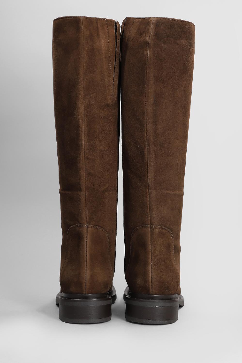 Deliberti Julie Dee Stivali Tacco Basso In Camoscio Testa Di Moro Cod. 409068 - Deliberti The Luxury Shopping