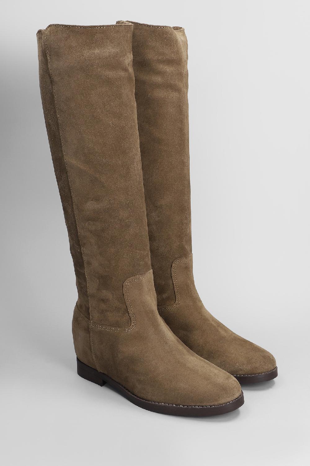 Deliberti Julie Dee Stivali Tacco Basso In Pelle Marrone Cod. 406769 - Deliberti The Luxury Shopping
