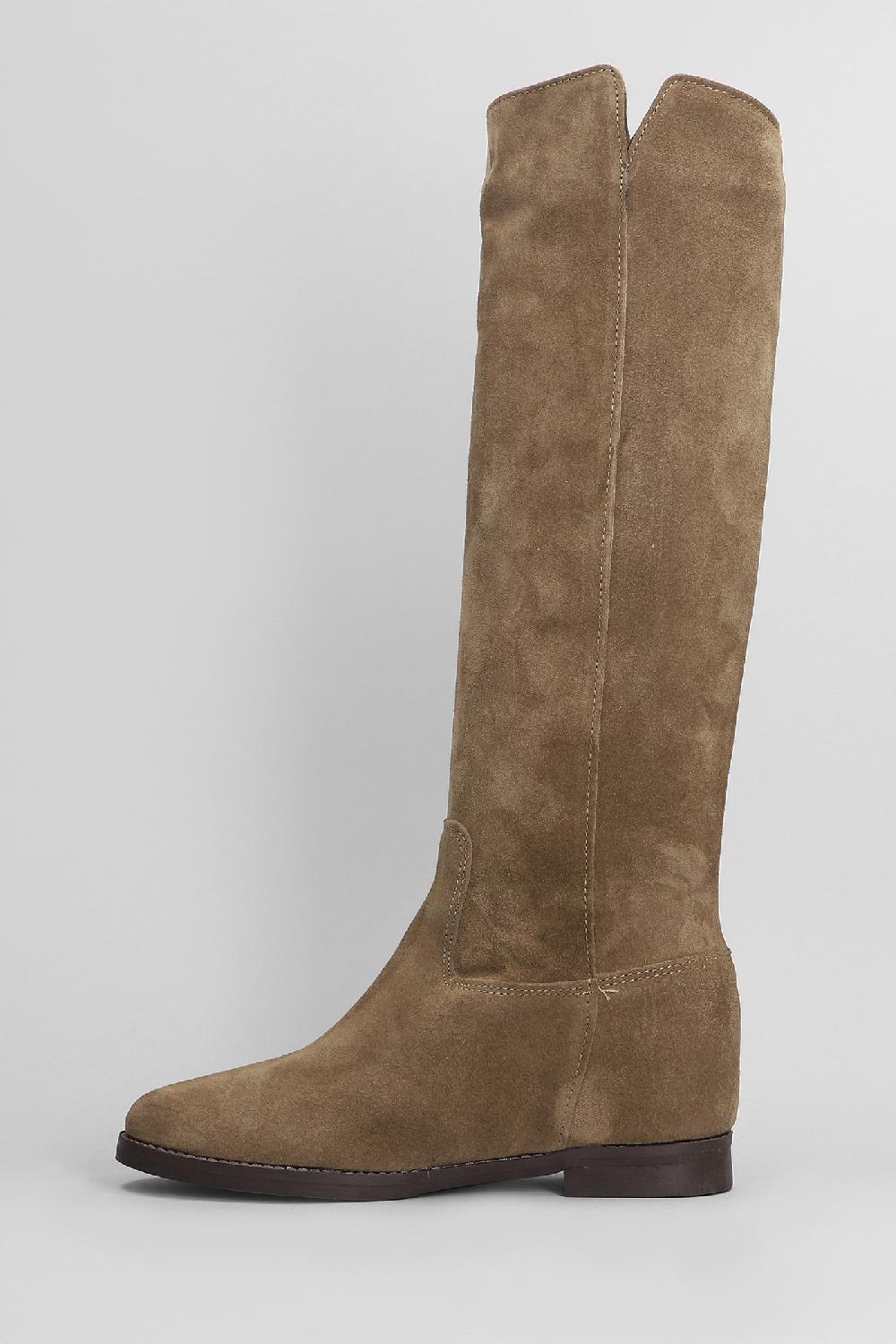 Deliberti Julie Dee Stivali Tacco Basso In Pelle Marrone Cod. 406769 - Deliberti The Luxury Shopping