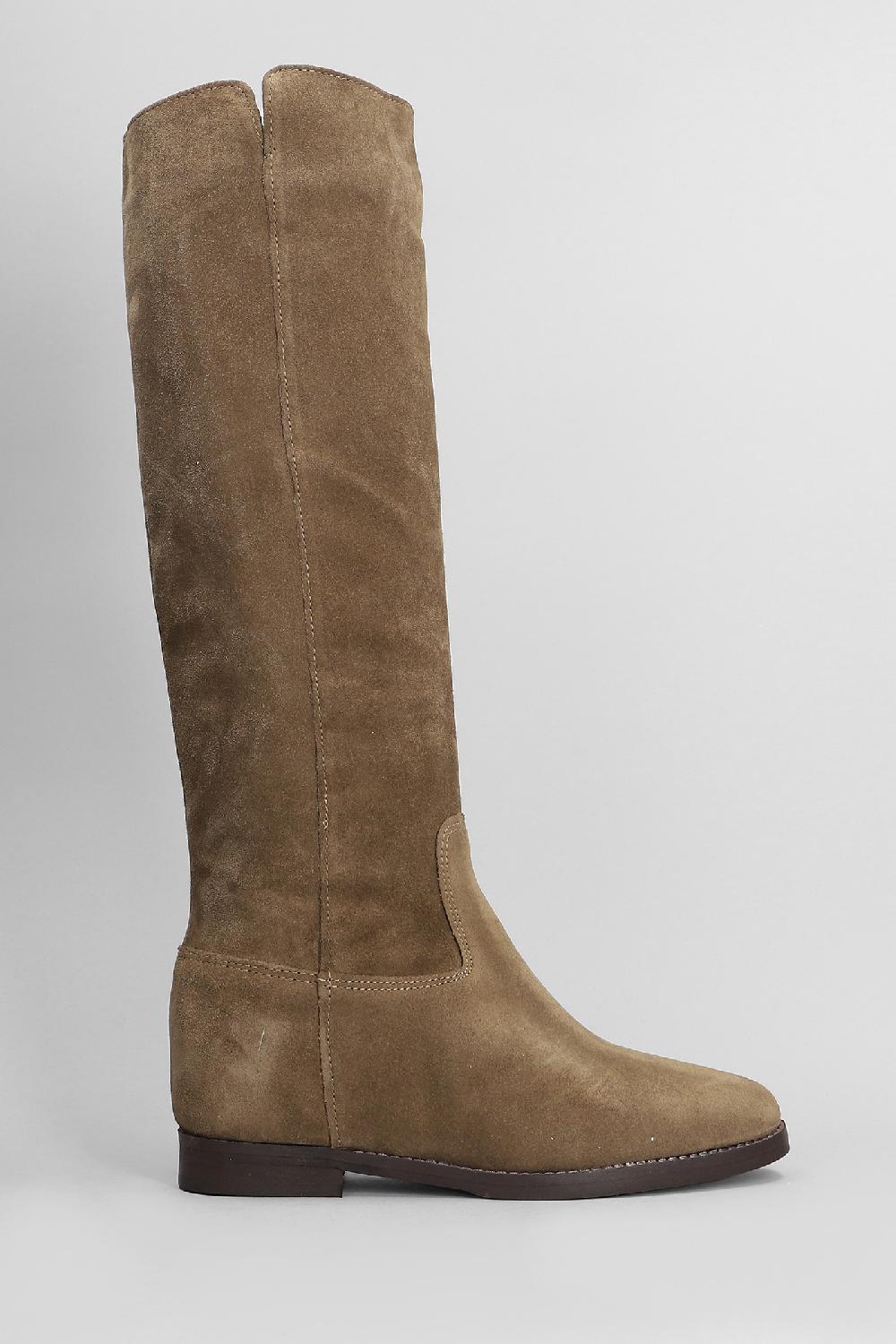 Deliberti Julie Dee Stivali tacco basso in pelle marrone cod. 406769 - Deliberti The Luxury Shopping