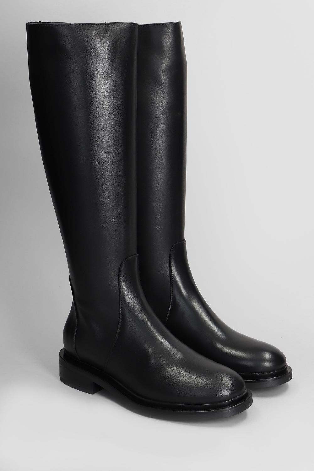 Deliberti Julie Dee Stivali Tacco Basso In Pelle Nera Cod. 406896 - Deliberti The Luxury Shopping