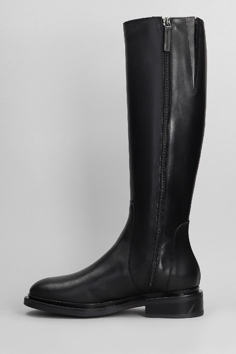 Deliberti Julie Dee Stivali Tacco Basso In Pelle Nera Cod. 406896 - Deliberti The Luxury Shopping