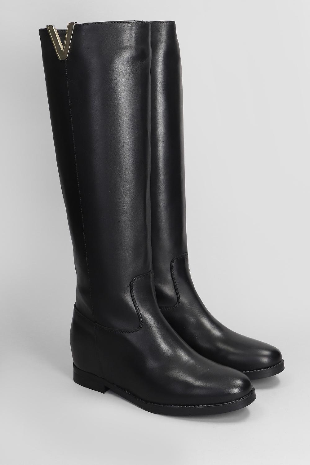 Deliberti Julie Dee Stivali Tacco Basso In Pelle Nera Cod. 406897 - Deliberti The Luxury Shopping