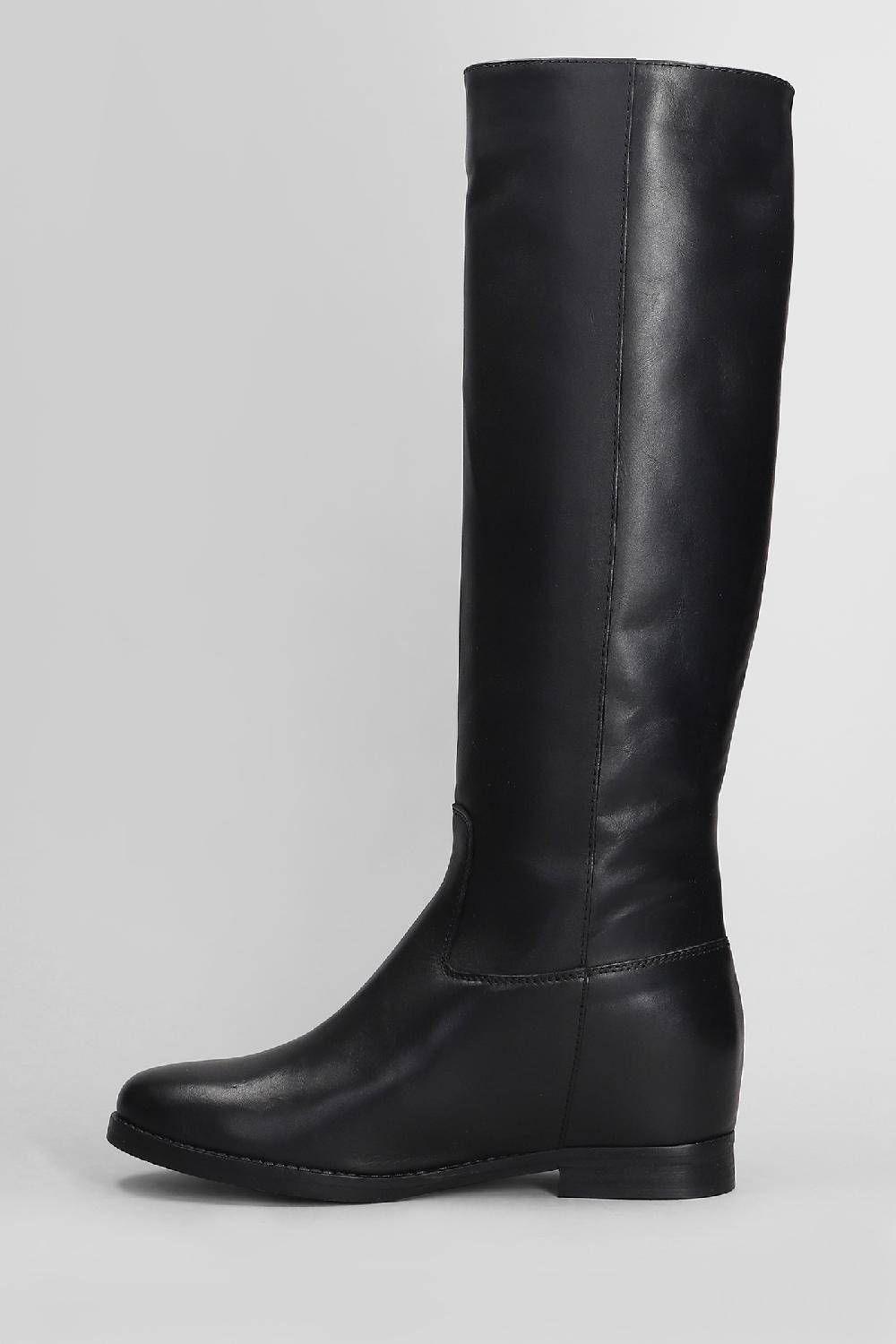 Deliberti Julie Dee Stivali Tacco Basso In Pelle Nera Cod. 406897 - Deliberti The Luxury Shopping