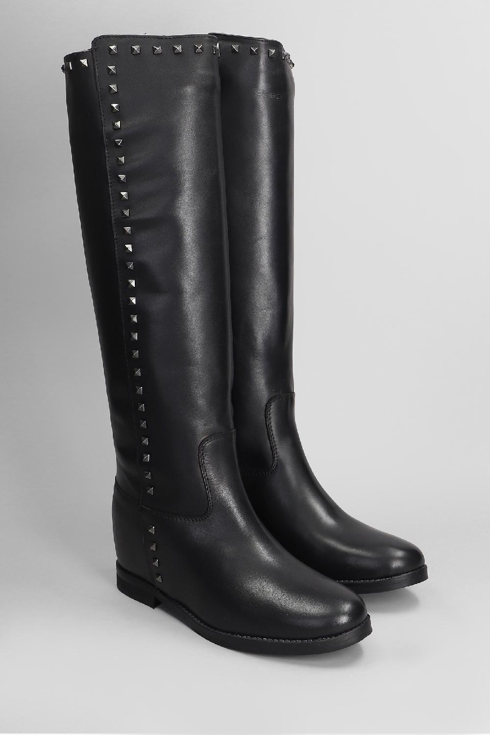 Deliberti Julie Dee Stivali Tacco Basso In Pelle Nera Cod. 406767 - Deliberti The Luxury Shopping
